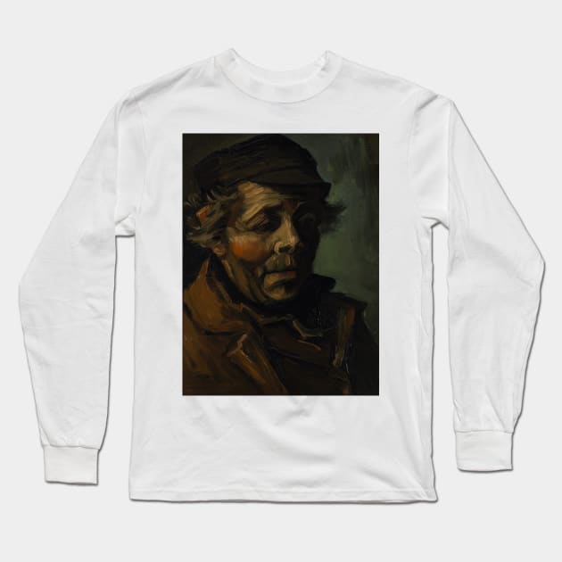 Head of a Peasant by Vincent van Gogh Long Sleeve T-Shirt by Classic Art Stall